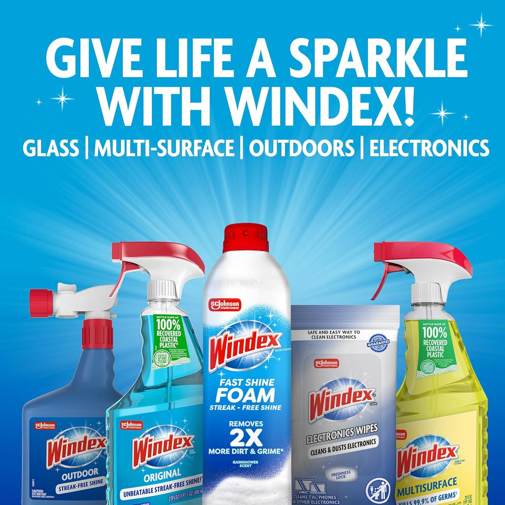 Windex Outdoor Window & Glass Cleaner - Ammonia-Free Concentrated Formula | 32 Fl Oz (Pack of 2)