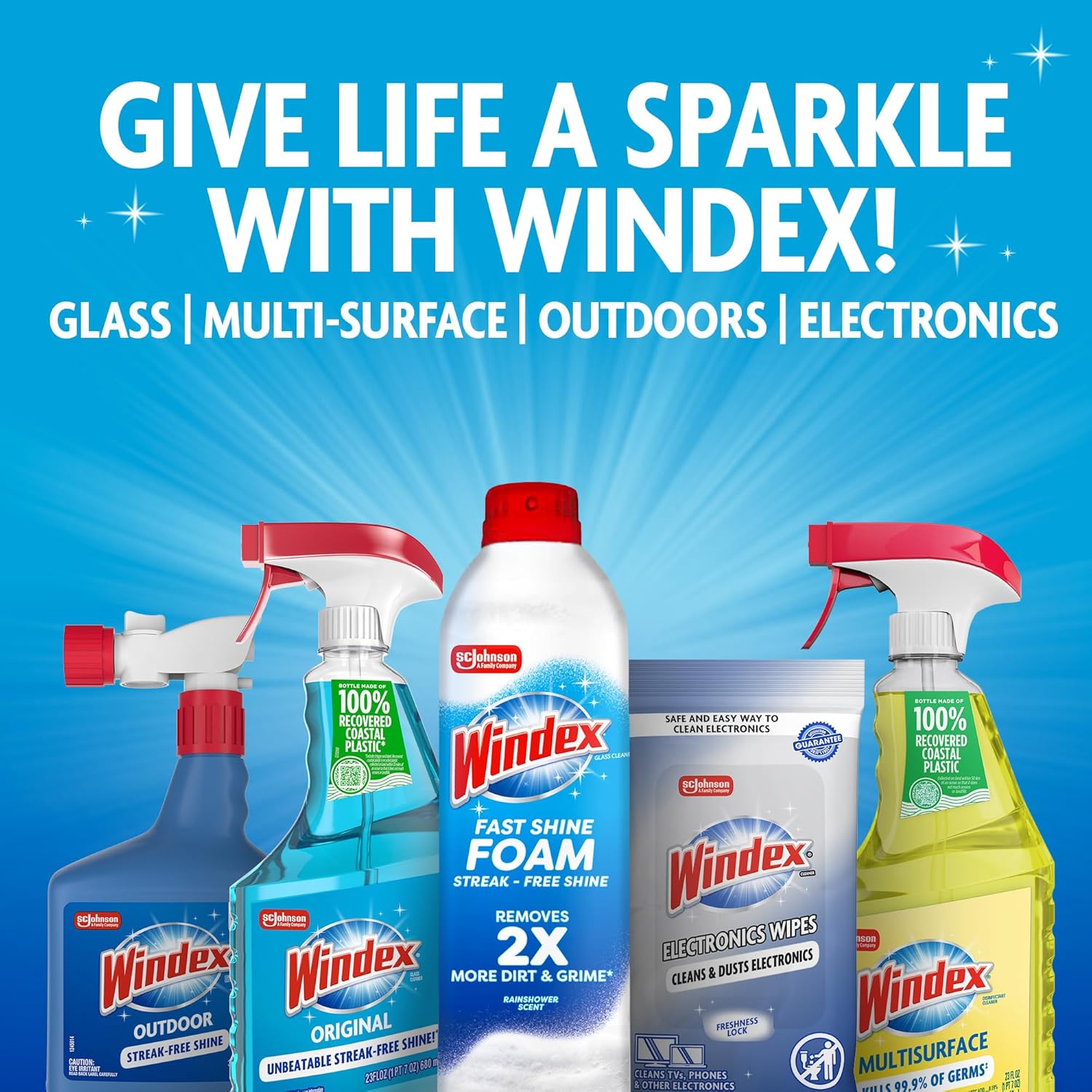 Windex Outdoor Window & Glass Cleaner - Ammonia-Free Concentrated Formula | 32 Fl Oz (Pack of 2)