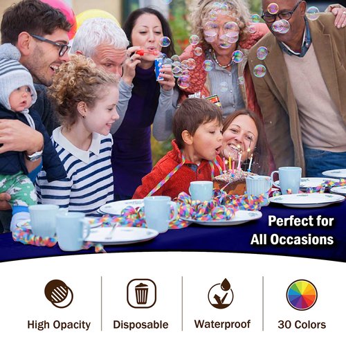 Party Solids Navy Tablecloths for Rectangle Tables 48 Pack Plastic Table Cloth Disposable 54" X 108" Navy Table Cloths Rectangle Tablecloth Plastic Tablecloths Rectangular Party Supplies