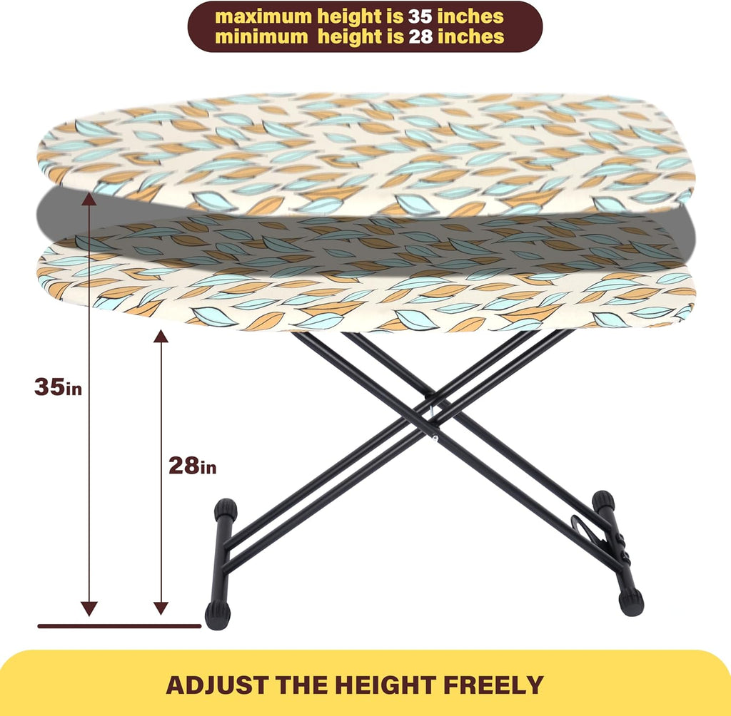 Veiox Ironing Board - Foldable Full Size With Heat Resistant Cover | Adjustable Height & Sturdy Legs (13x43)