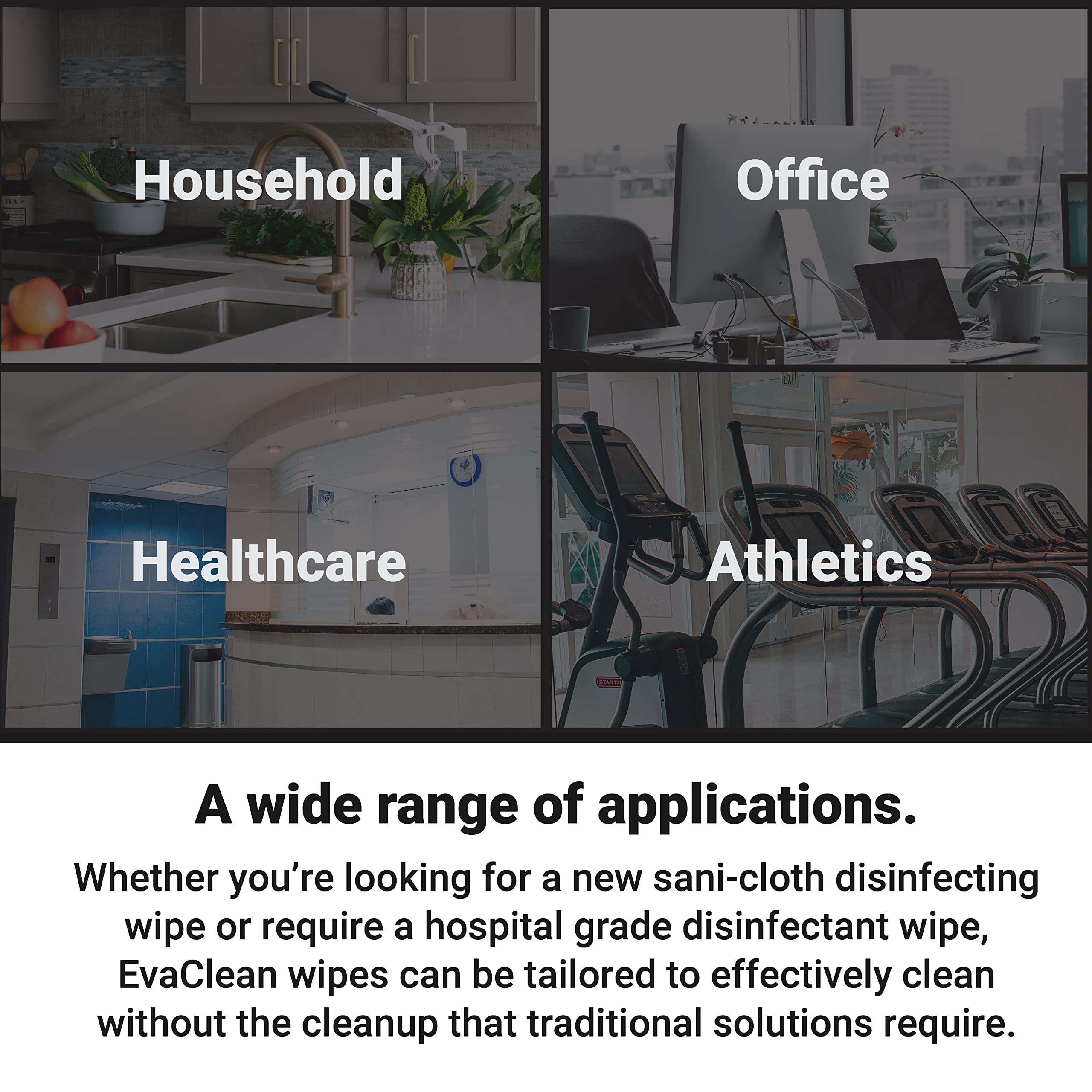 EvaClean Disposable Dry Surface Wipes - 1,280 Unscented 6.5' x 6' Wipes for Multi-Surface & Hand Cleaning - Pack of Eight 160-Count Refill Rolls - Rectangular Surface-Cleaning Wipes