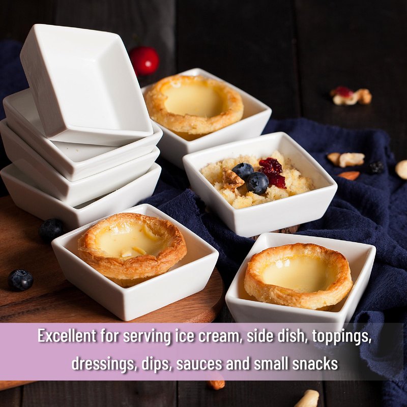 BTaT- Ramekins, Square, 4 oz, Set of 8, Oven Safe Ramekins