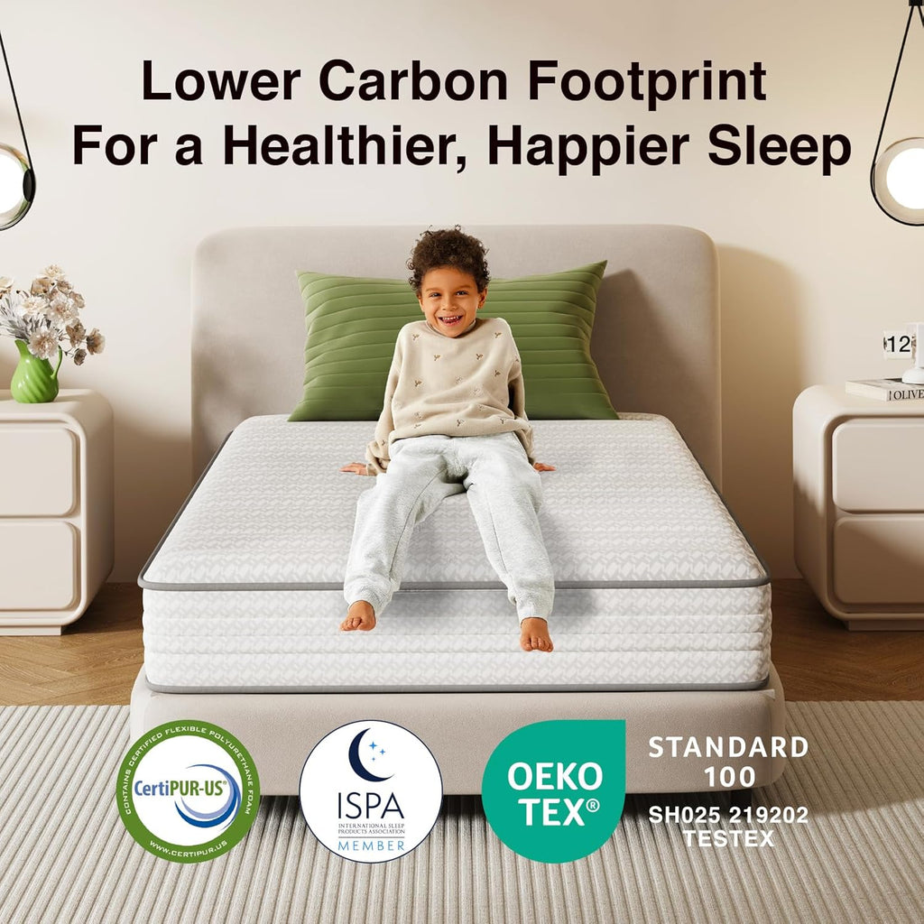 Novilla Twin Mattress - 6 Inch Medium Plush Hybrid Mattress with Smarts™ Coil for Pressure Relief | CertiPUR-US Certified