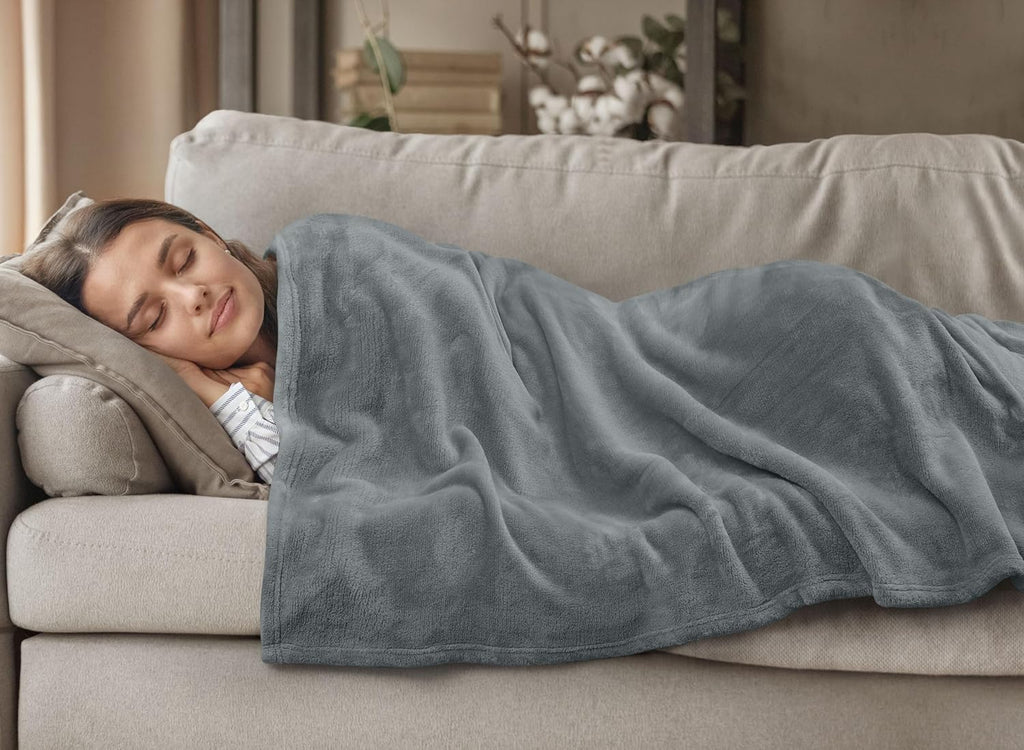 Utopia Bedding Queen Size Cool Grey Fleece Blanket - Soft, Anti-Static Microfiber (90x90 Inch)