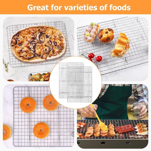 2-Pack Stainless Steel Cooling Rack by [Brand Name] - Oven/Dishwasher Safe, Perfect for Baking & Grilling - 11.5"x16.5" Size