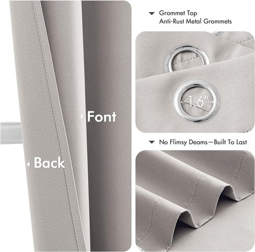 MIULEE Blackout Curtains - Thermal Insulated Room Darkening Drapes for Bedroom & Living Room | 40 x 45 Inches, 2 Panels