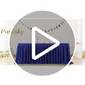 Royal Blue Pleated Table Skirt for 6ft Rectangle Tables - Wrinkle Resistant