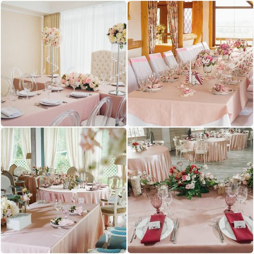 12 Pack Satin Polyester Tablecloth Rectangle Table Cloth Bright Silk Smooth Fabric Tablecloth for Wedding Banquet Event Birthday Party Anniversary Engagement Fall Tea Table Décor(57"x108",Rose Gold)