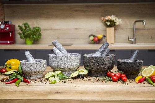 ChefSofi 1.5 Cup-Capacity Mortar and Pestle Set - Unpolished Heavy Granite for Enhanced Performance and Organic Appearance