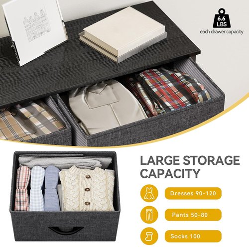 DWVO Fabric Dresser - 8 Drawer Chest for Bedroom & Living Room Storage Solutions