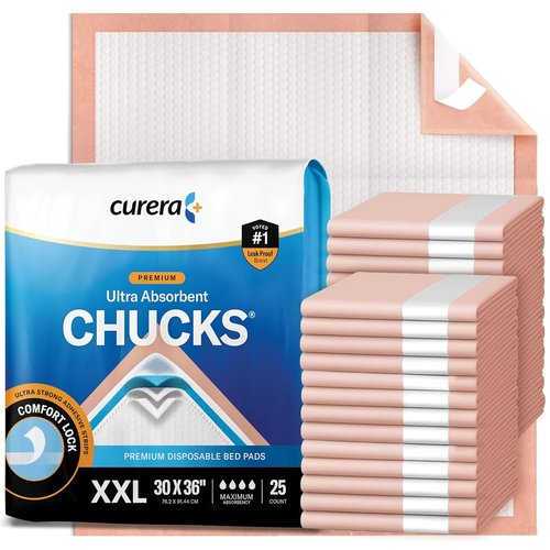 Chucks® Premium Disposable Underpads - Ultra Thick & Super Absorbent 30”x36” | 25-Pack Incontinence Bed Pads