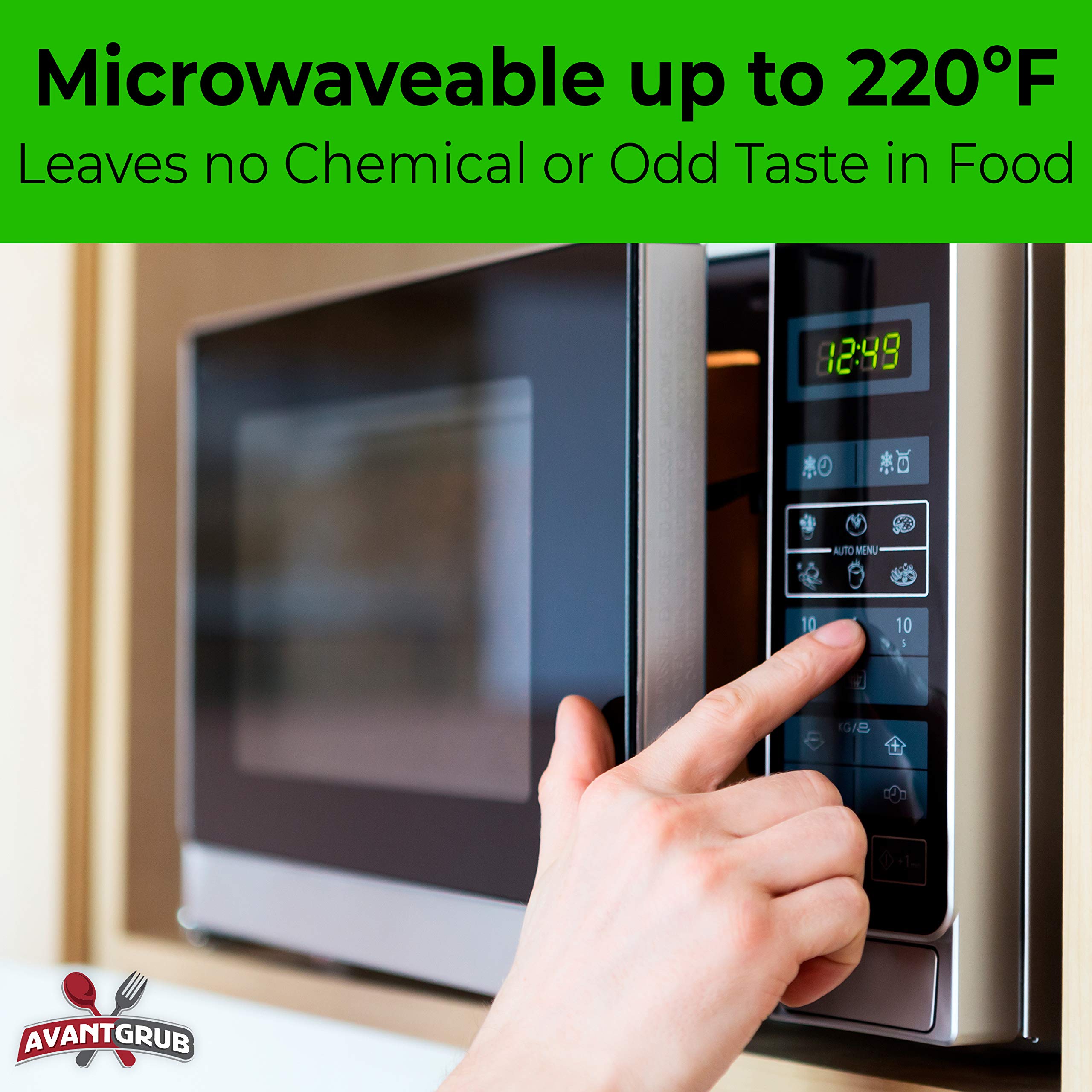 Avant Grub Pro-Grade Biodegradable 10 Inch Plates. Bulk 200 Pk Great for Lunch, Dinner Parties and Potlucks. Disposable Compostable Wheatstraw Paper Alternative. Sturdy, Soakproof and Microwave Safe.