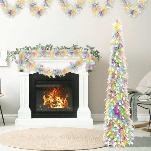 JIALEIXI 5ft Christmas Pencil Tree - Festive Egg Decorations for Home Party & Holiday Decor