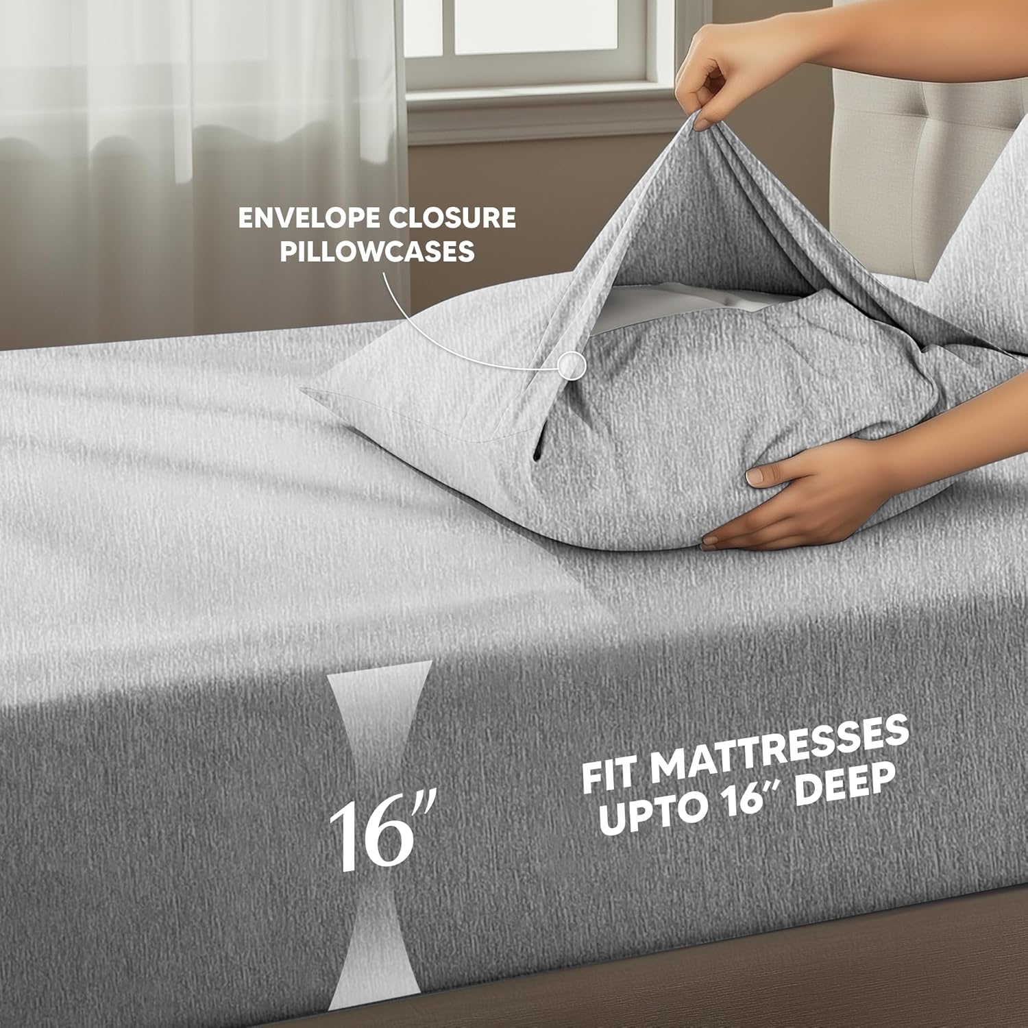Utopia Bedding Twin Sheet Set - Soft & Breathable Microfiber, 3-Piece Bed Sheets in Heather Grey