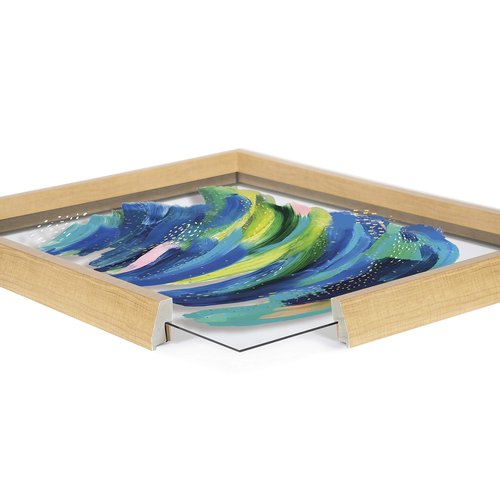 Kate and Laurel Blake Bright Abstract 2 Framed Printed Glass Wall Art by Jessi Raulet of Ettavee, 18x24 Natural, Colorful Abstract for Wall