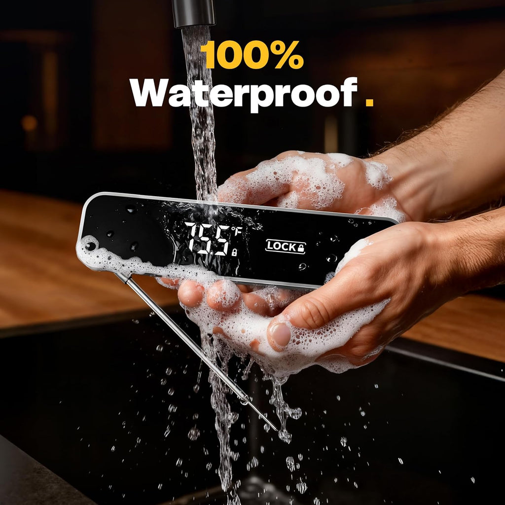 Skiennix 0.3S Professional Instant Read Meat Thermometer - Digital Cooking & BBQ Thermometer | Essential Kitchen Gadget in Grey