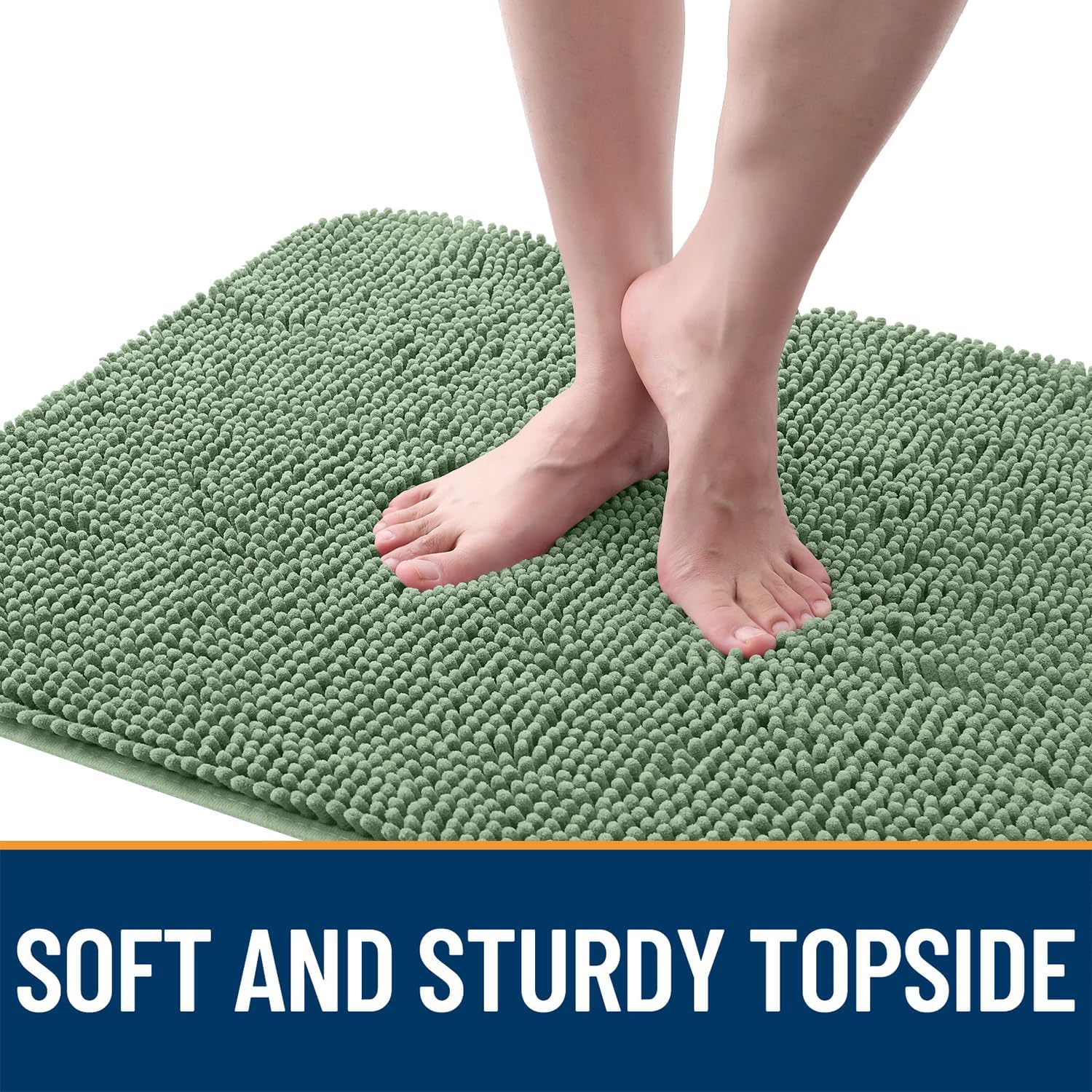 OLANLY Dog Door Mat - Absorbent Non-Slip Washable Doormat for Muddy Paws | 70x32 Olive Green