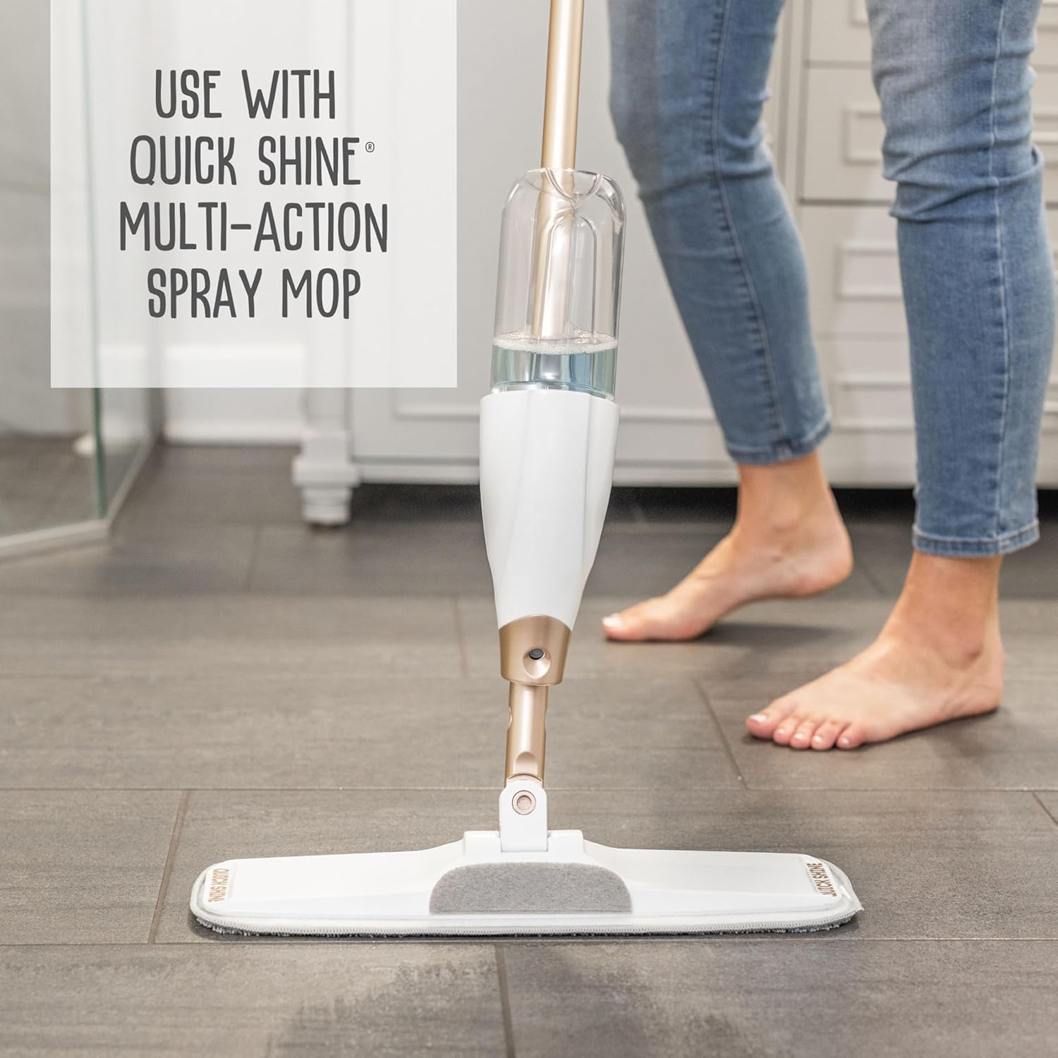 Quick Shine Hardwood Floor Cleaner 64oz - Streak-Free, No Rinse Formula | Ideal for Spray & Vac Mops