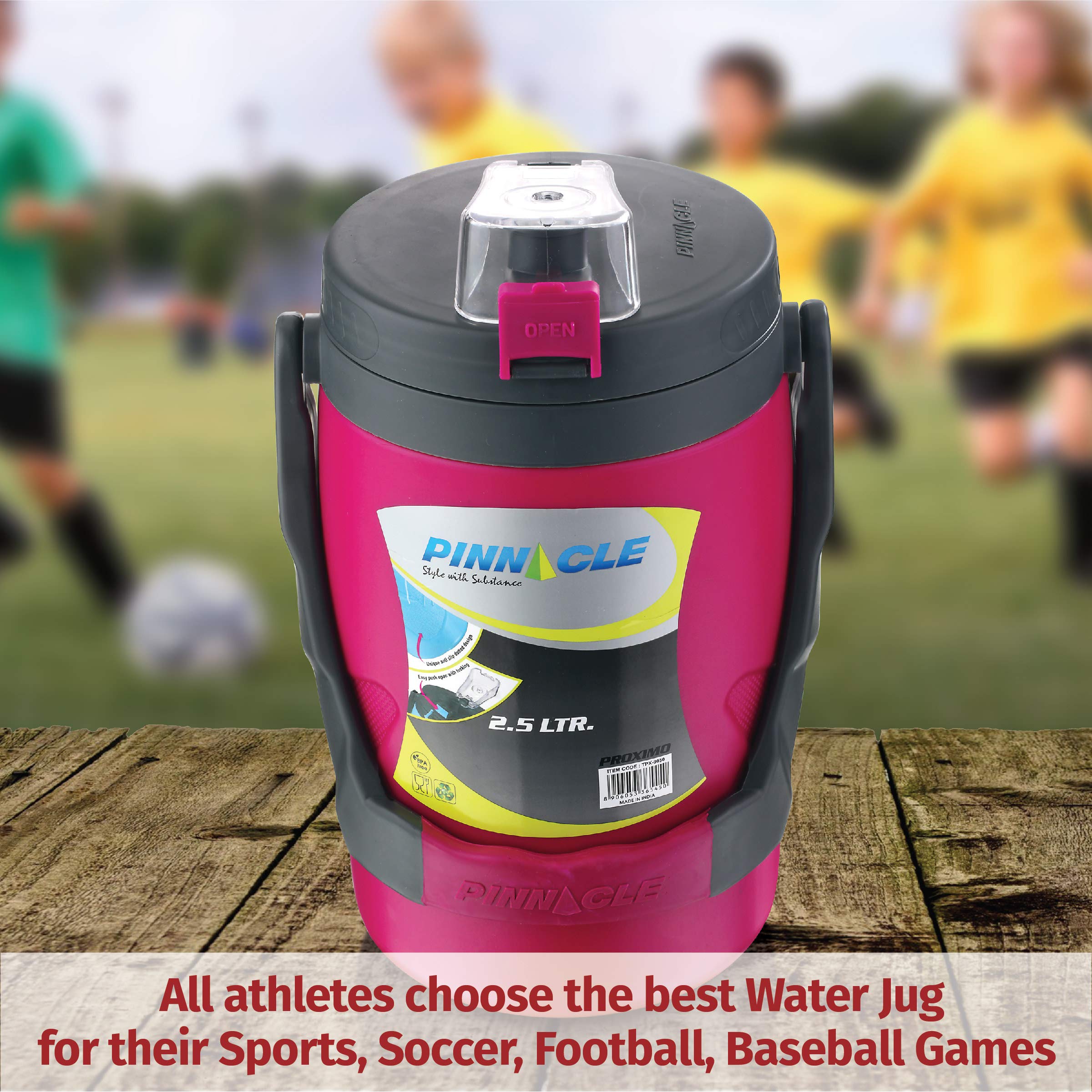 Pinnacle 85oz Insulated Water Jug - Reusable, Leakproof, Sky Blue - Portable Water Bottle for Camping, Picnics, Hiking - BPA Free, Double Wall Foam Insulation