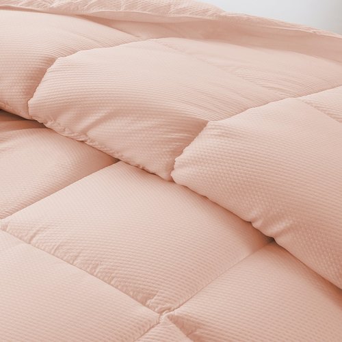 ABOUTABED Twin Comforter Duvet Insert Bubble Pink All Season Down Alternative Comforter, Ultra Soft Quilted Bedding Comforter with 8 Corner Tabs, Machine Washable