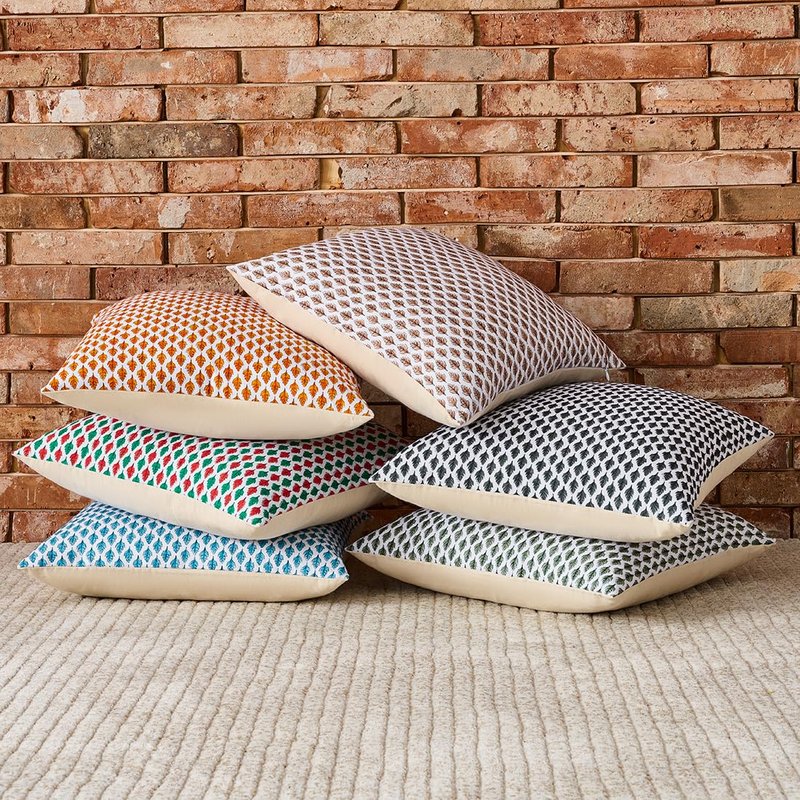Brown Large Pillow Covers 24x24, 100% Cotton Block Print Leaf Pillows, 1 Pack Farmhouse 24 x 24 Patio Couch Pillow Covers, Cute Cozy Aesthetic Fall and Winter Room Decor (No Pillows Inserts)