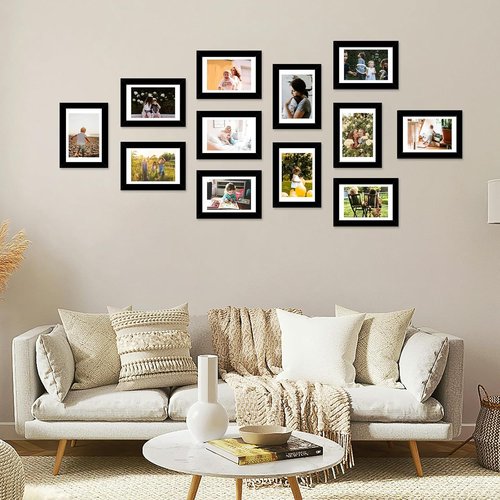 JCJMY 18-Pack Black 4x6 Picture Frames - Gallery Wall Decor & Tabletop Display Set