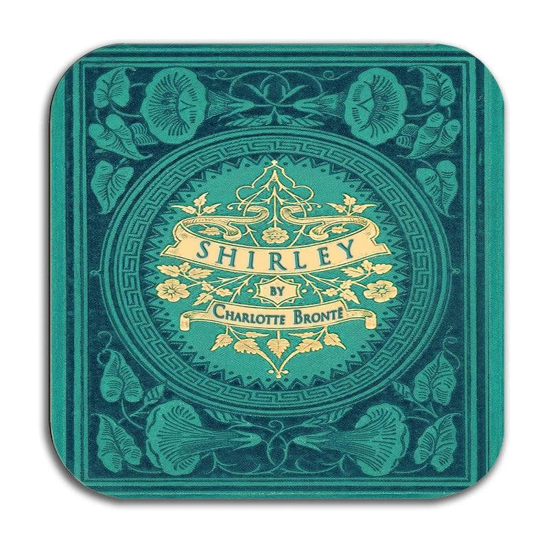 Bronte Sisters Literary Coasters, 6-Piece Set Featuring Classic Book Covers. Jane Eyre, Villette, Wuthering Heights, The Tenant of Wildfell Hall, Shirley, Agnes Grey.
