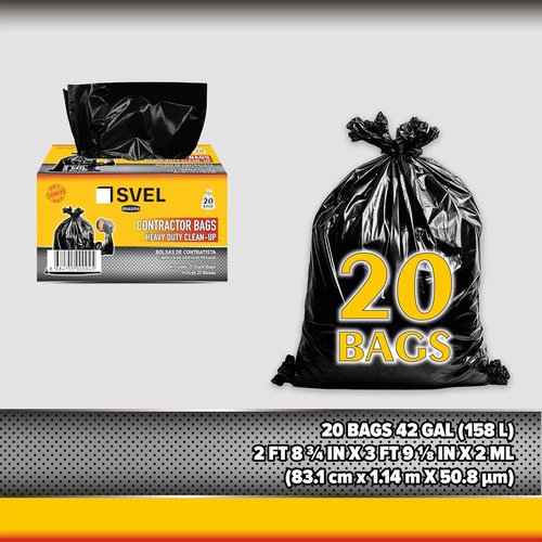 Heavy Duty Contractor Bags by [Brand Name] | 42 Gallon, 2 Mil Thick Trash Bags for Outdoor & Commercial Use