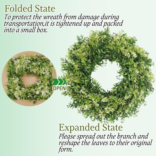 Eucalyptus Wreath - 28 Inch Large Artificial Greenery for Front Door | Year-Round Home Decor