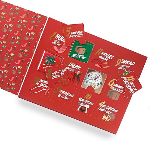 Astor Chocolate 12 Pains of Christmas Advent Calendar - Funny Holiday Countdown with Milk Truffles & Dark Mint Chocolate Gifts