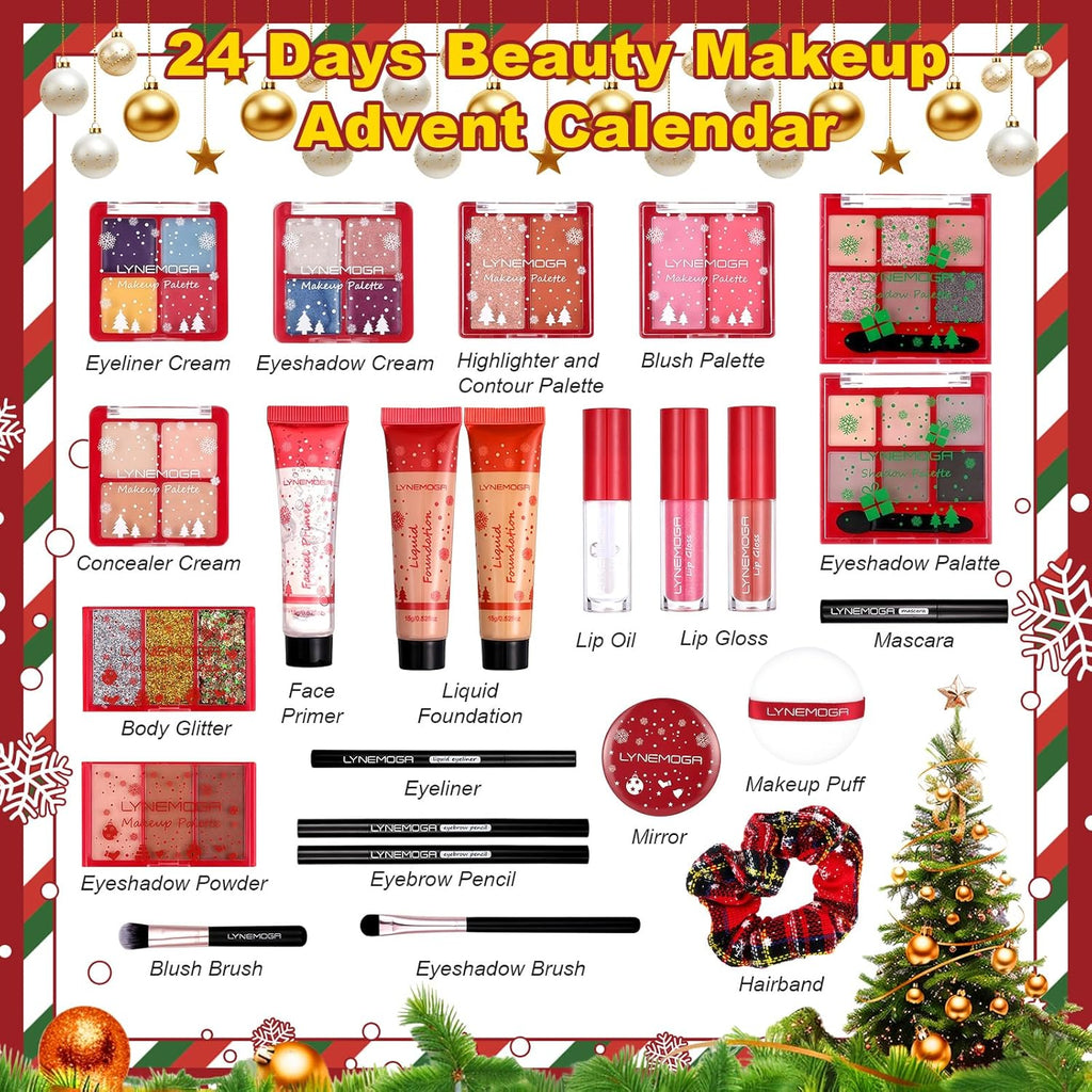 Skiennix Makeup Advent Calendar 2025 - 24 Days of Beauty Surprises for Women & Teens | Holiday Gift Set
