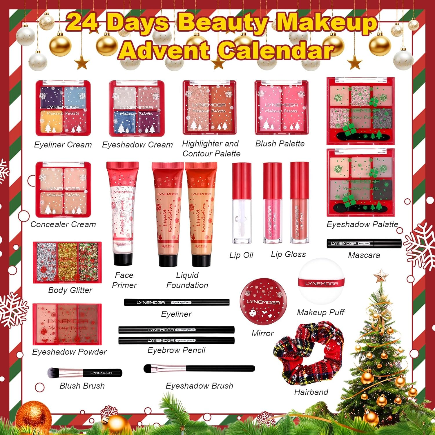 Skiennix Makeup Advent Calendar 2025 - 24 Days of Beauty Surprises for Women & Teens | Holiday Gift Set