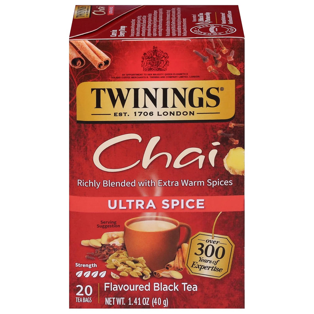 Twinings Ultra Spice Chai Tea - Aromatic Blend for Invigorating Flavor | 1.41 oz, 20 Count