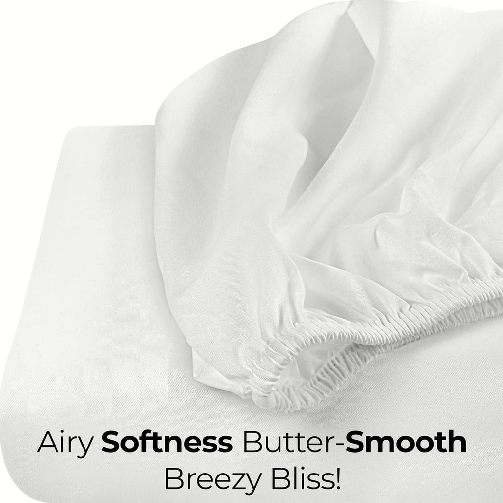 Utopia Bedding King Fitted Sheet - Deep Pocket Microfiber for Ultimate Comfort - Easy Care (White)