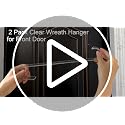 15-Inch Clear Plastic Wreath Hangers for Front Door - 2 Pack Over the Door Hooks