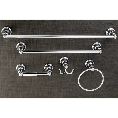 Kingston Brass Sante Fe Towel-Bar/Towel-Ring/Toilet Paper Holder/Robe Hook, 18"/24", Polished Chrome