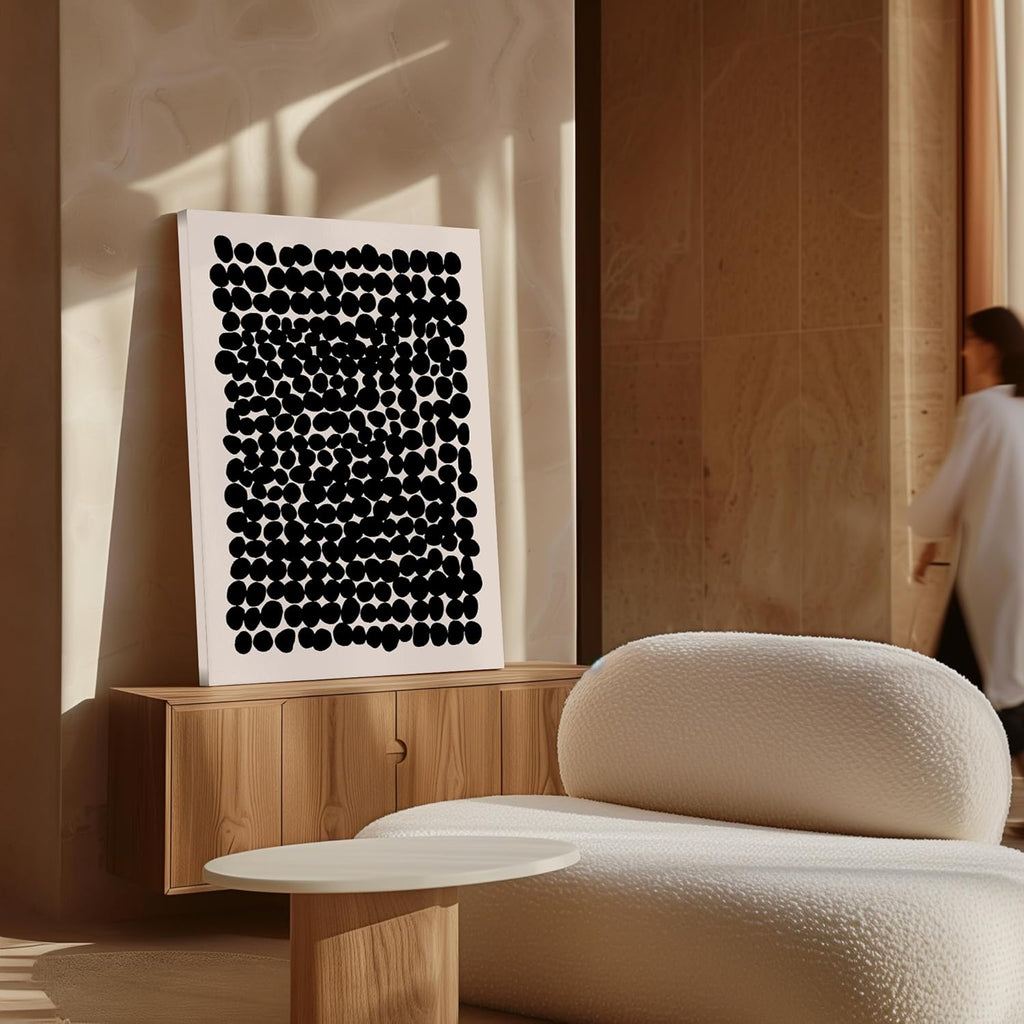 Poster Master Modern Abstract Canvas - Black Pebbles Print for Minimalist Living Room Decor | Available in 8x10 to 30x40