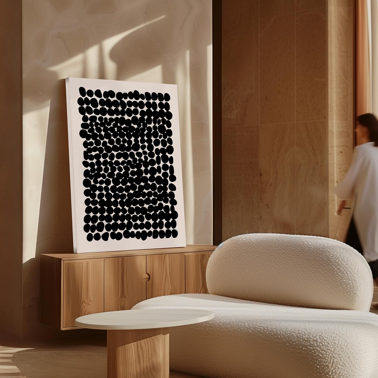 Poster Master Modern Abstract Canvas - Black Pebbles Print for Minimalist Living Room Decor | Available in 8x10 to 30x40