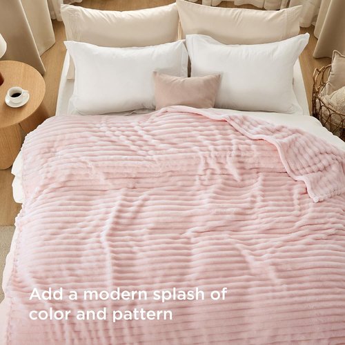 Bedsure GentleSoft California King Blanket - Cozy Crystal Pink Throw, 102x96 Inches for Ultimate Comfort