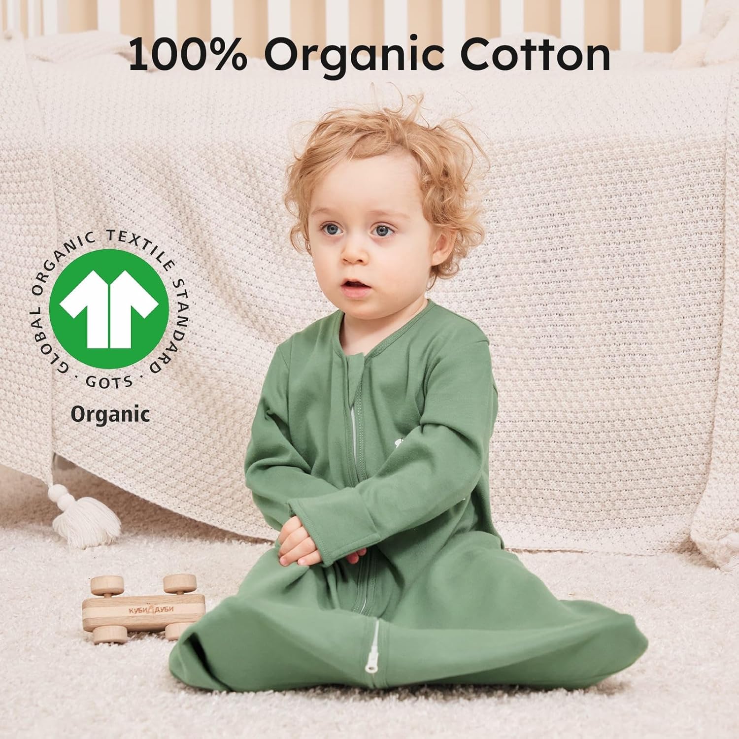Yoofoss Baby Sleep Sack - 100% Cotton Long Sleeve Wearable Blanket for Infants | 0.5 Tog, Medium