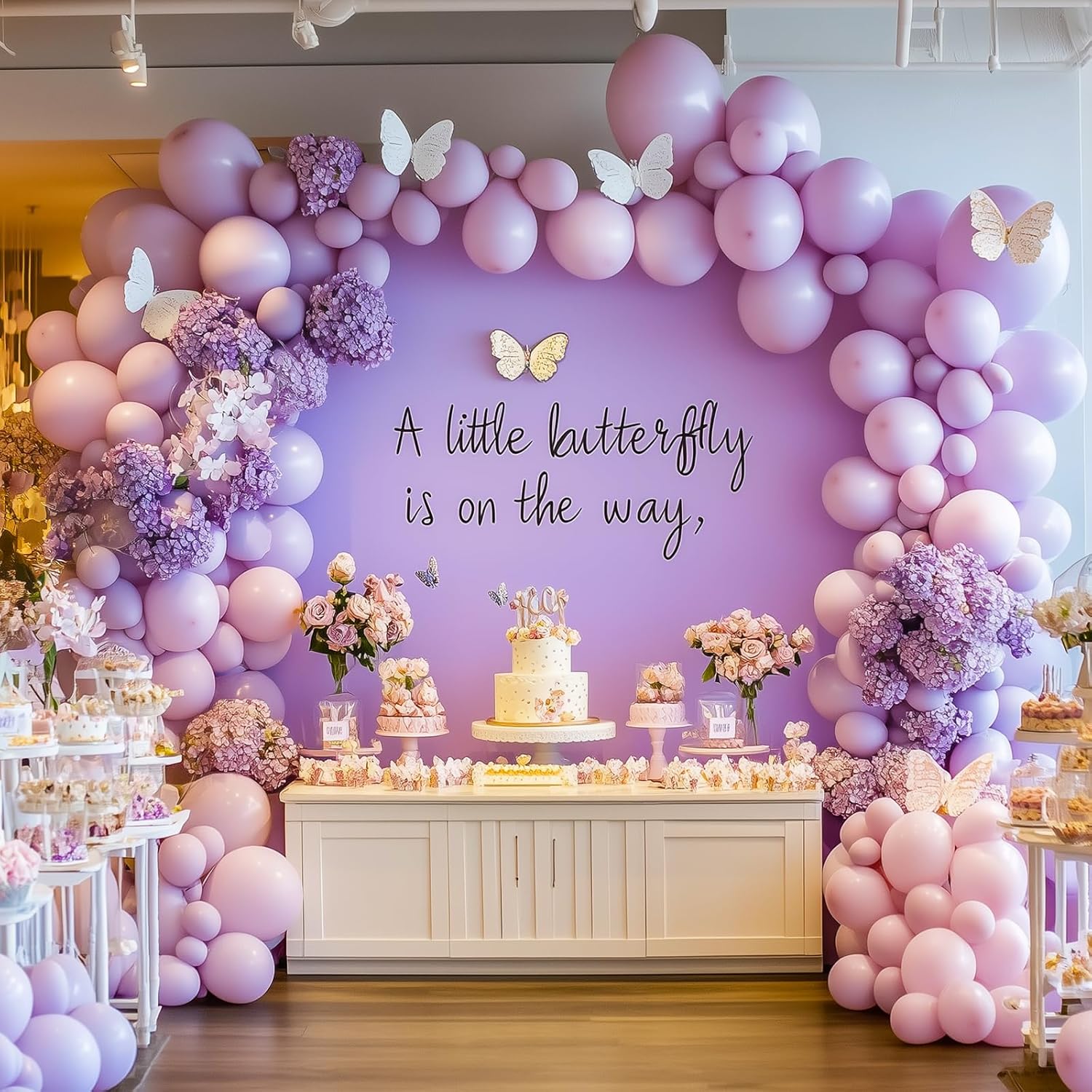 RUBFAC Pastel Purple Balloon Arch Kit - 129pcs Light Lavender Balloons for Birthday & Party Decor