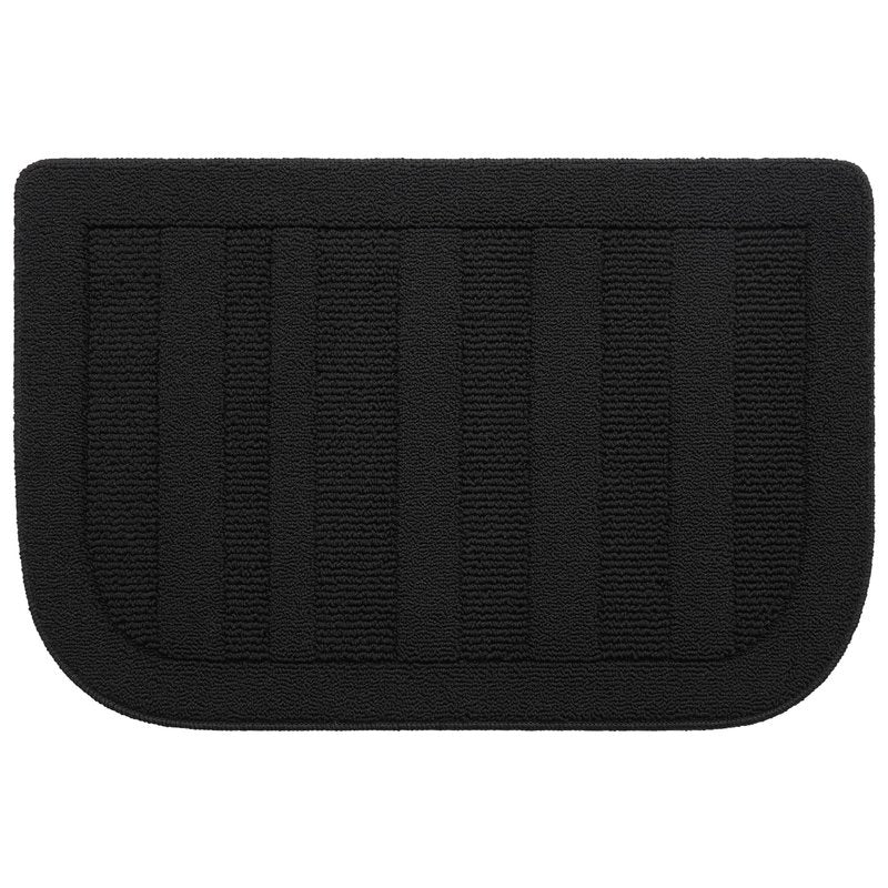 BEQHAUSE 24x36 Inch Kitchen Rug Mat Durable Kitchen Rugs Non-Slip Washable Absorbent Kitchen Mats for Floor Dirt-Resistant Semicircular Kitchen Mat (Black)
