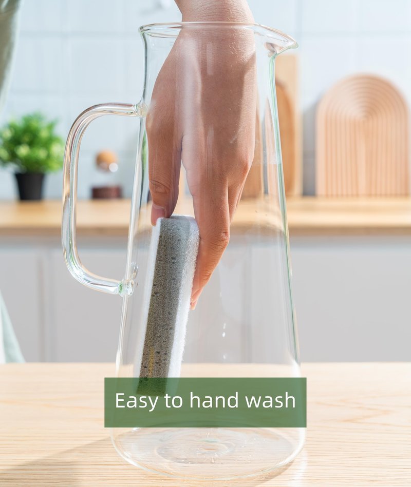 Karafu 68 Oz/2 Liter Pitcher, Glass Pitcher with Lid, Easy Clean and Heat Resistance Borosilicate Glass Jug for Hot or Cold Water, Milk, Ice Tea and Juice Beverage