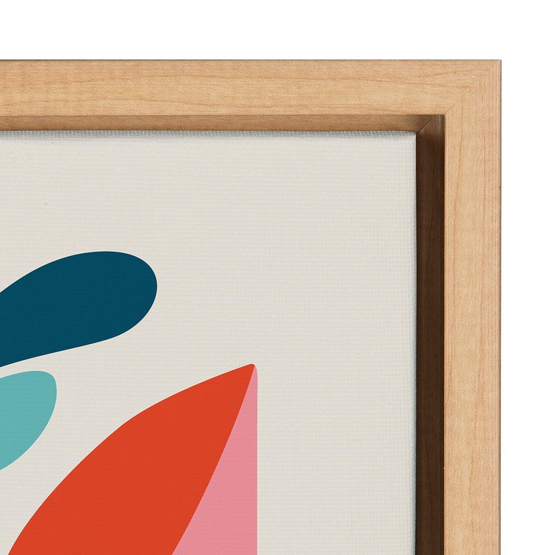 Kate and Laurel Sylvie Mid Century Modern Fox Framed Canvas Wall Art by Rachel Lee of My Dream Wall, 18x24 Natural, Modern Art for Wall