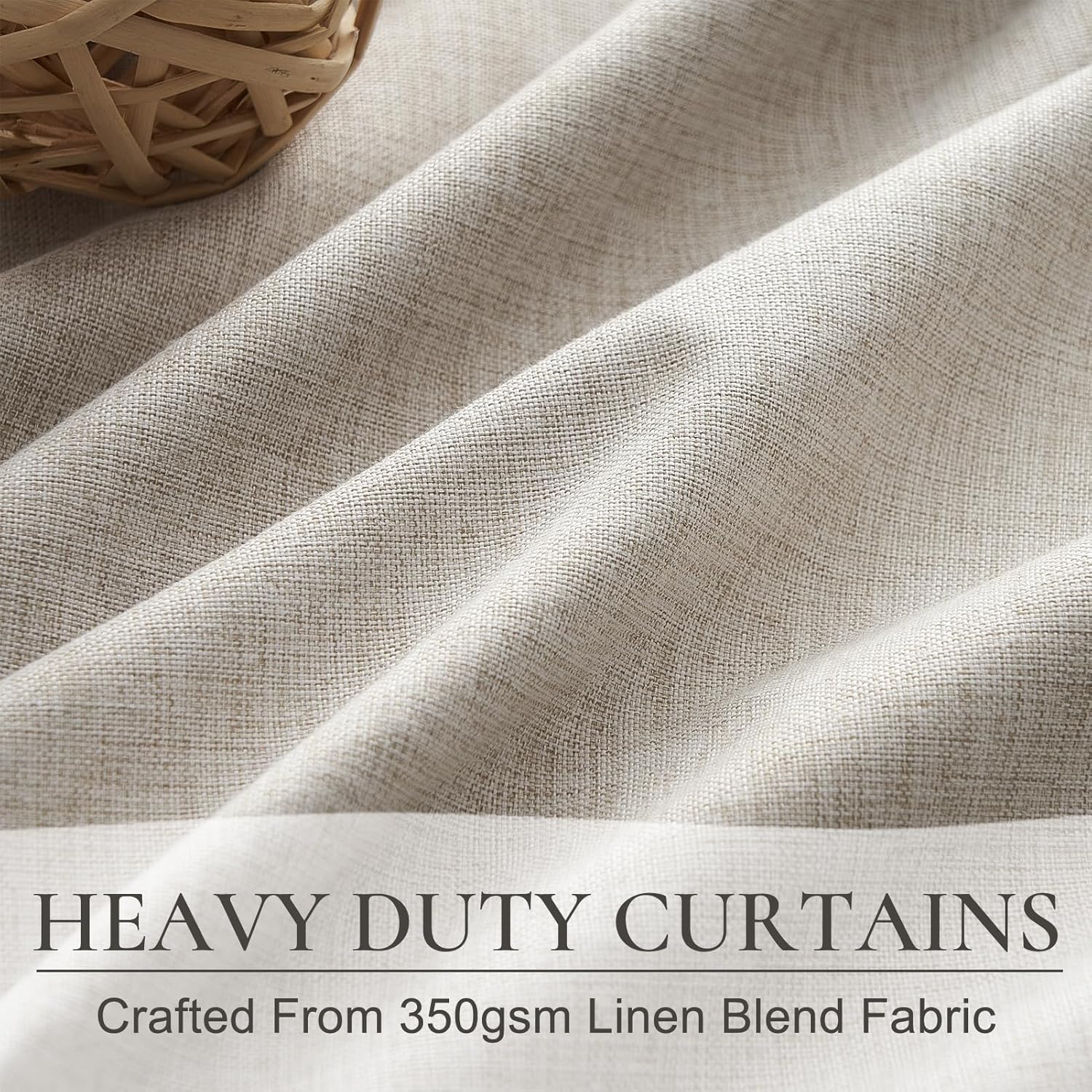 Skiennix 100% Blackout Curtains - 84-Inch Length, Thermal Insulated, Natural Ivory | 2 Panels Set for Bedroom & Living Room
