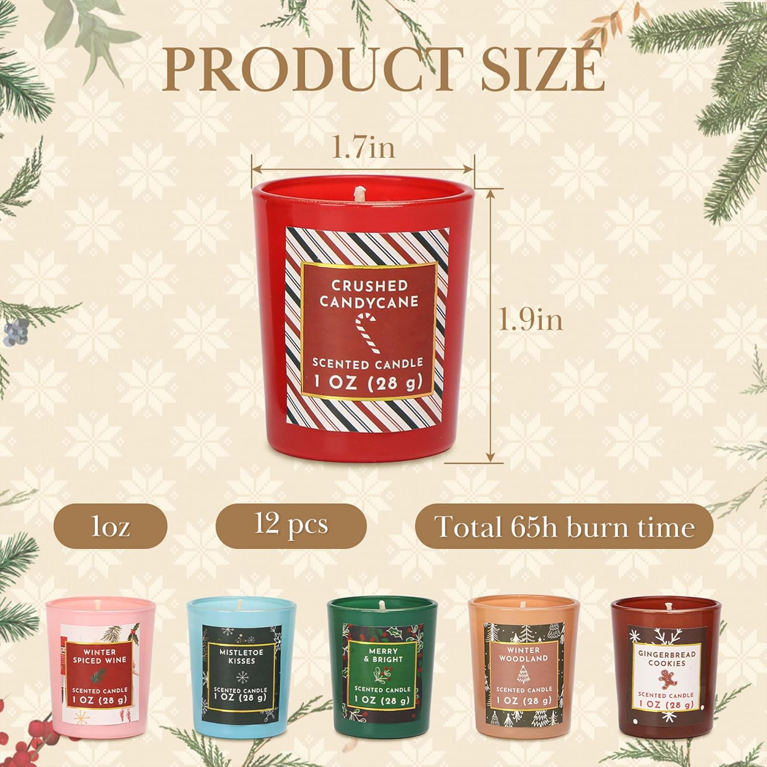Skiennix 12 Days Advent Calendar Candles - Scented Soy Wax Gift Set for Women | 12 Pcs Xmas Collection