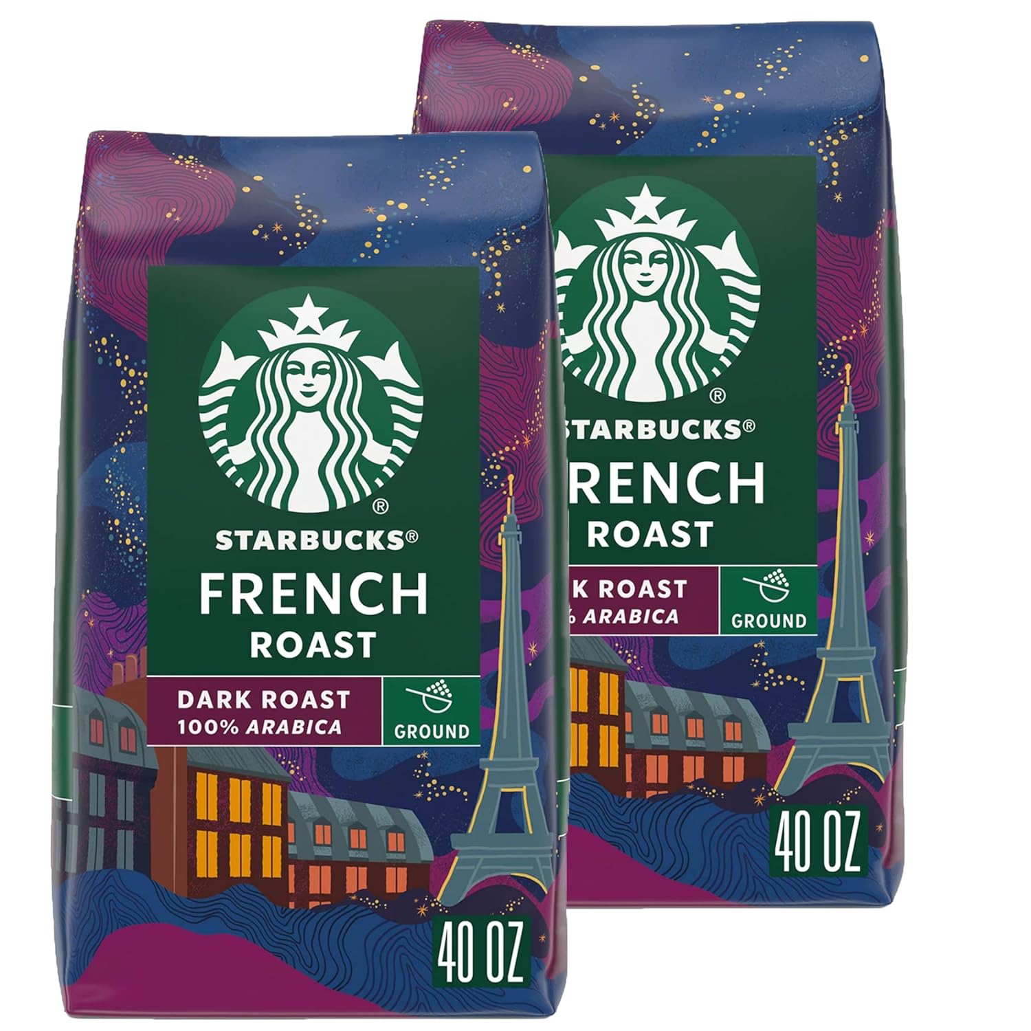 Starbucks French Roast Ground Coffee - Rich Flavor, Bold Aroma | 5 Pounds