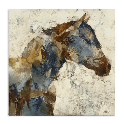 Stupell Industries Abstract Horse Layered Blocked Strokes Earth Tones Canvas Wall Art, Design By Scott Brems
