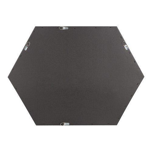 Kate and Laurel Rhodes Modern Hexagon Wall Mirror, 31" x 22", Gold, Chic Geometric Wall Mirror
