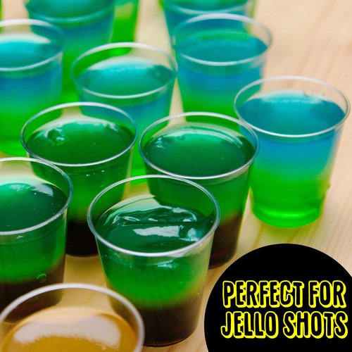 MATANA 500 Clear Plastic Shot Glasses 2oz Disposable Cups, Plastic Shot Cups, Mini Sampling Glasses for Wine Tasting, Tequila, Condiments, Sauce, Jello Shot, Parties - Reusable
